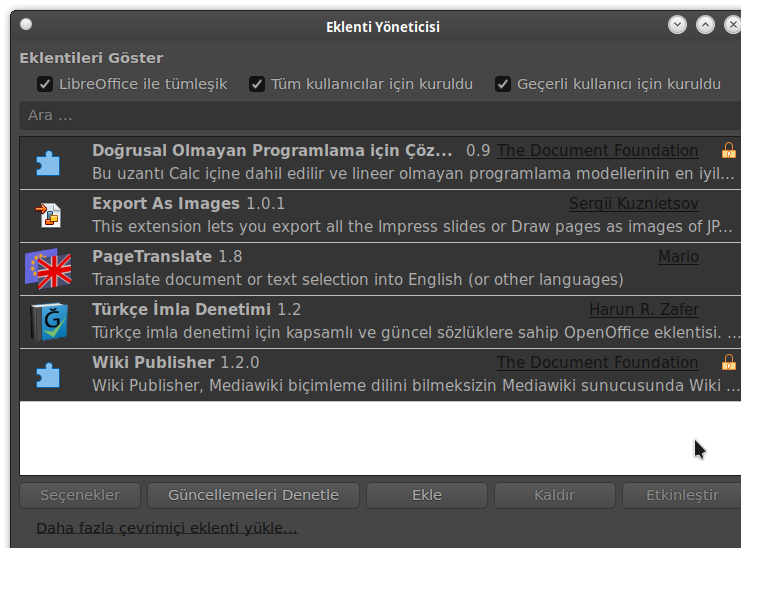 Kullanışlı  Libreoffice Eklentileri